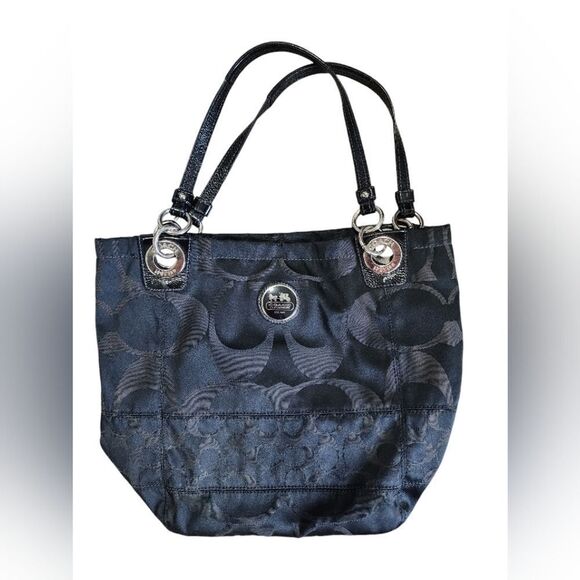 Coach Handbags - COACH Black Signature Tote Bag